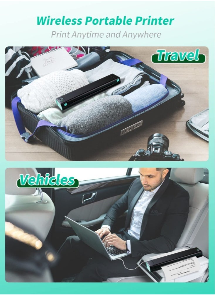 phomemo - Portable Thermal Printer Wireless Travel M08F Letter Bluetooth Mobile Inkless Printer Compatible with Android iOS Phone and Laptop Support 8.26" X 11.69" A4 Paper - Image 1