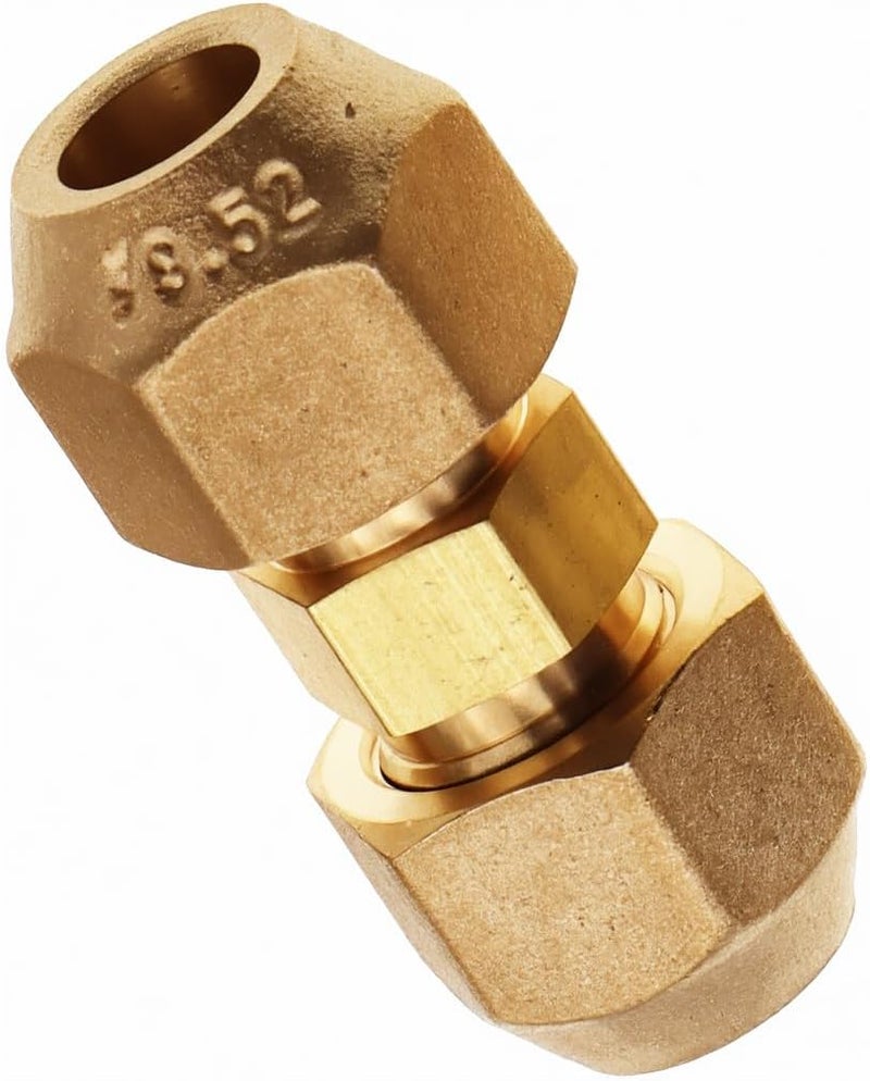 METER STAR Air Conditioning Copper Pipe Extension - 3/8" Flare Nut, Joint Double Connector, Intermediate Connection Head, Free Welding, Fits 3/8 inch Diameter Tubes - Image 1