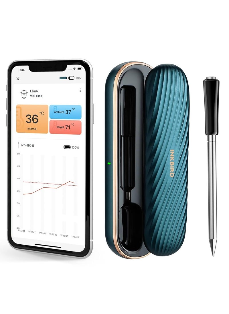 INKBIRD - INKBIRD Wireless Meat Thermometer INT-11X-B Bluetooth Meat Thermometer for Grilling and Smoking App Remote Control IP67 Waterproof 25 hours of Continuous Cooking Stylish Gift for Men Women - Image 1