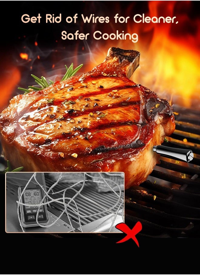 INKBIRD - INKBIRD Wireless Meat Thermometer INT-11X-B Bluetooth Meat Thermometer for Grilling and Smoking App Remote Control IP67 Waterproof 25 hours of Continuous Cooking Stylish Gift for Men Women - Image 1