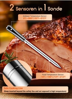 INKBIRD INKBIRD Wireless Meat Thermometer INT-11X-B Bluetooth Meat Thermometer for Grilling and Smoking App Remote Control IP67 Waterproof 25 hours of Continuous Cooking Stylish Gift for Men Women  - Image 4
