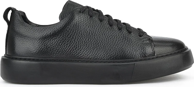 زيا Men's Leather Sneaker 123983 875 Black