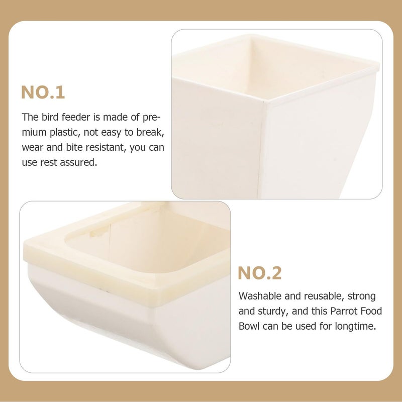 White Automatic Bird Cage Feeding Container Large Capacity Portable Outdoor Bird Food Holder For Parrots - Image 5