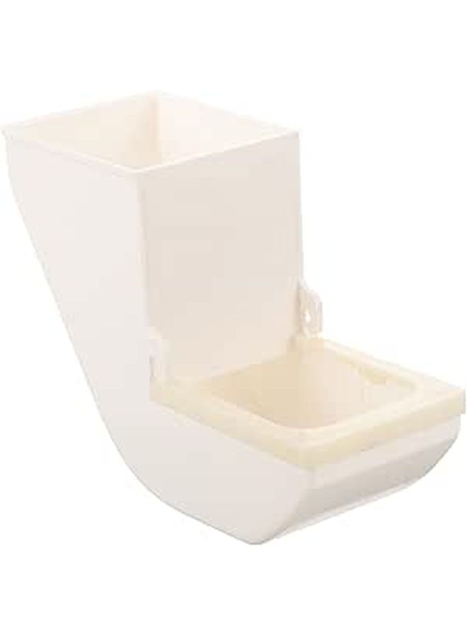 White Automatic Bird Cage Feeding Container Large Capacity Portable Outdoor Bird Food Holder For Parrots - Image 1