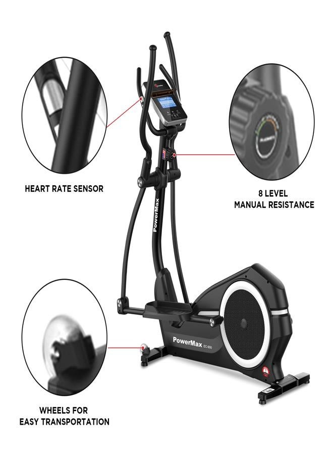 Powermax Fitness Ec-900 Semi-Commercial Elliptical Cross Trainer With Magnetic Resistance, 9Kg Cast Iron Flywheel For Cardio Training Workout, Grey UniversalNone - Image 5