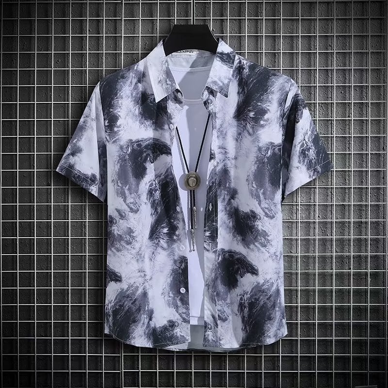 Summer Fashion Digital Print Mens Casual Shirt CS67 ink color 