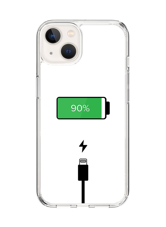 Stylizedd Classic Clear Case for Apple iPhone 15 Hybrid Soft Case Flexible Edges Anti Drop TPU PC Gel Thin Transparent Cover [ Designed for Apple iPhone 15 ] - Battery Charging Full Print  - Image 1