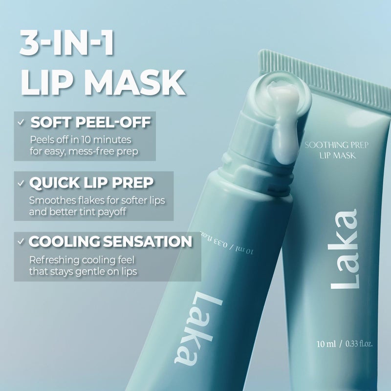 Laka Soothing Prep Lip Mask, 10ml/0.33 fl.oz, Cooling Peel-Off Lip Mask, Jelly tip for Hygienic & Easy Application, Daily Lip Care, K-Beautyâ€‹ - Image 2