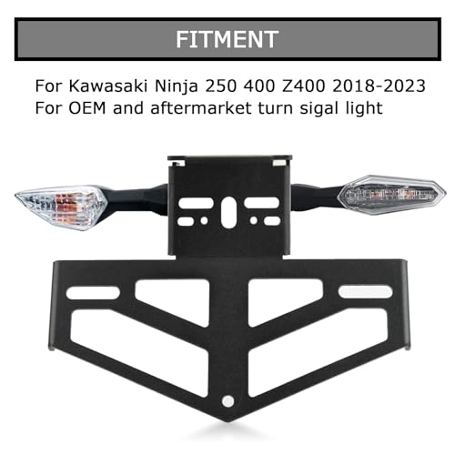PSLER Rear Mudguard Eliminator License Plate Bracket Holder Tail Tidy for Ninja 400 Z400 250 2018 2019 2020 2021 2022 2023 - Image 2