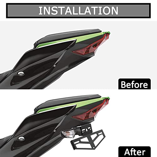 PSLER Rear Mudguard Eliminator License Plate Bracket Holder Tail Tidy for Ninja 400 Z400 250 2018 2019 2020 2021 2022 2023 - Image 5