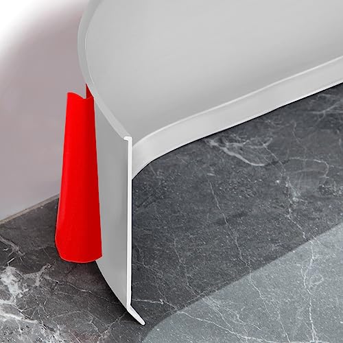 Heonay Flexible Baseboard Molding Trim 4 Inch Self-Adhesive Vinyl Wall Base Peel and Stick Cove Base Rubber Wall Baseboard Moulding Trim (60Ft, Gray) - Image 1