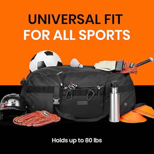 Fitdom 132L 36" Heavy Duty Extra Large Sports Gym Equipment Travel Duffel Bag W/Adjustable Shoulder & Compression Straps. Perfect for Soccer Baseball Basketball Hockey Football Team Coaches & More - Image 3