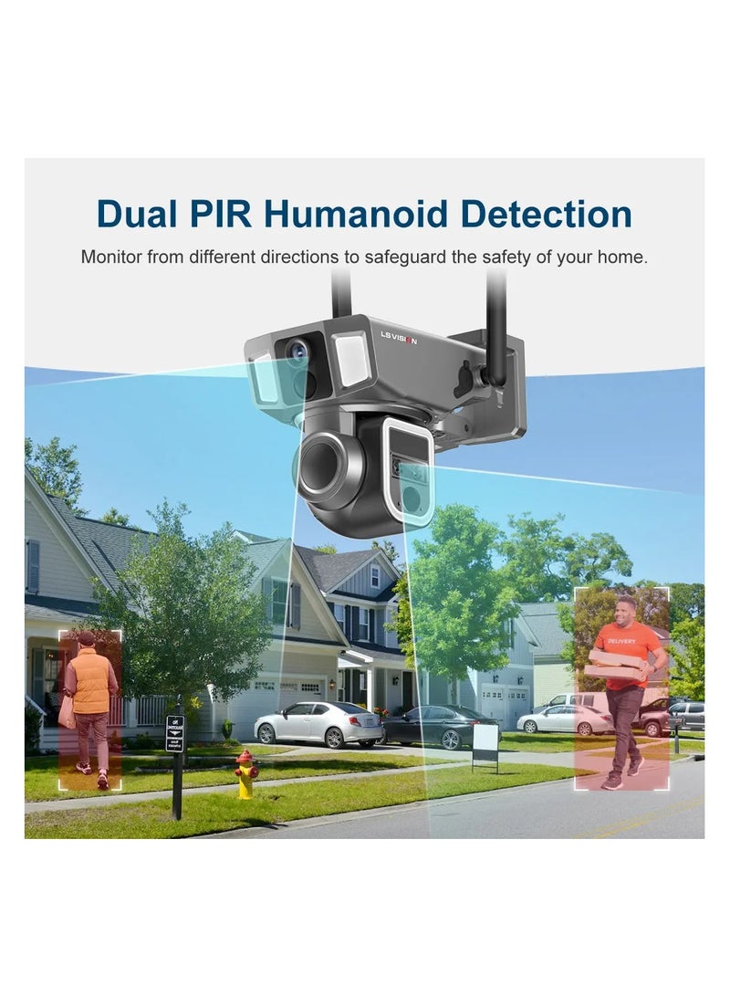 LS Vision LS VISION 12MP 6K 10X Zoom Dual Screen Solar Camera Outdoor 4G/WiFi 2 In 1 Three Lens Dual PIR Detection Auto Tracking CCTV Cam - Image 1