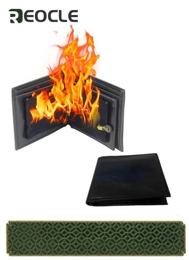 REOCLE Card Holder Wallet Magic Trick Flaming Fire Wallet Magician Stage Street Inconceivable Show Prop Upgraded Magic Flame Wallet Big Flame Magician Trick Wallet Stage Street Show Wallet - Image 1