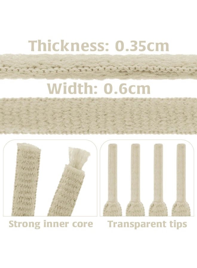 DELELE 2Pair Oval Shoes laces 42 Colors Half Round 1/4" Athletic ShoeLaces for Sport/Running Shoes Shoe Strings Beige -45 inch - Image 3
