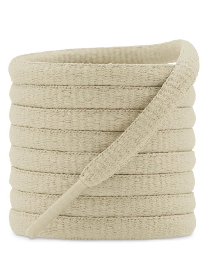 DELELE 2Pair Oval Shoes laces 42 Colors Half Round 1/4" Athletic ShoeLaces for Sport/Running Shoes Shoe Strings Beige -45 inch - Image 1