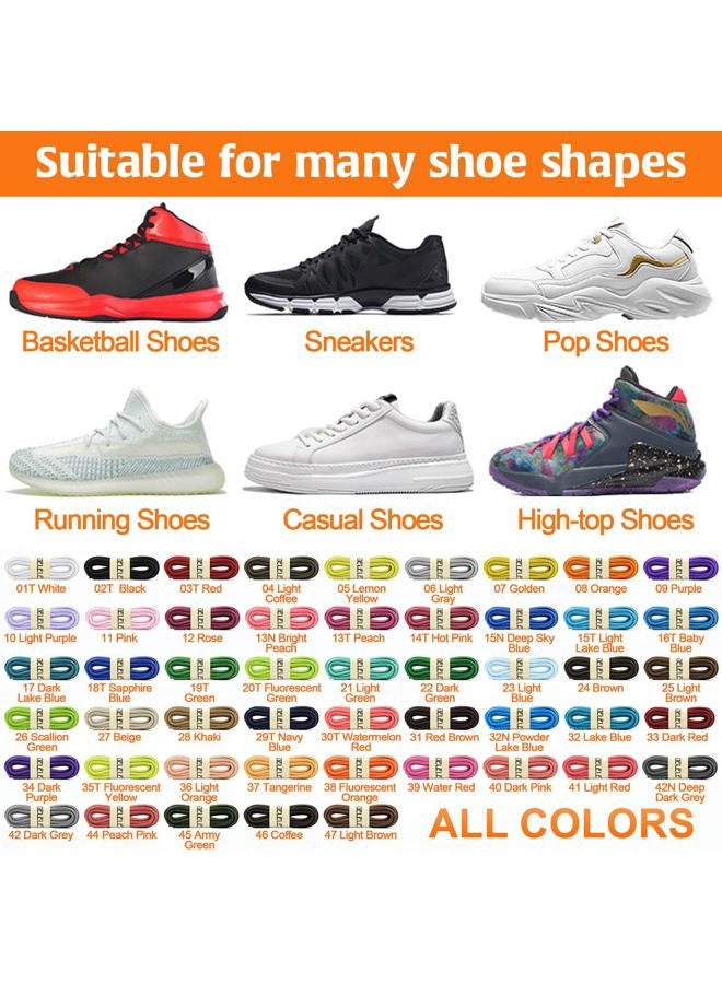 DELELE 2Pair Oval Shoes laces 42 Colors Half Round 1/4" Athletic ShoeLaces for Sport/Running Shoes Shoe Strings Beige -45 inch - Image 4