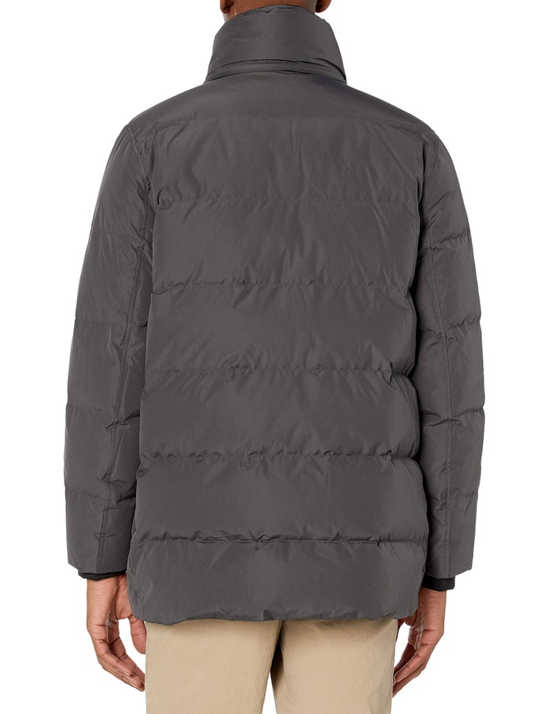 Andrew Marc Men's Mid Length Down Jacket, CAPPUCINO (GATTICA), Medium - Image 3