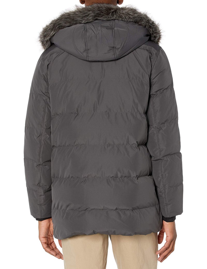 Andrew Marc Men's Mid Length Down Jacket, CAPPUCINO (GATTICA), Medium - Image 2