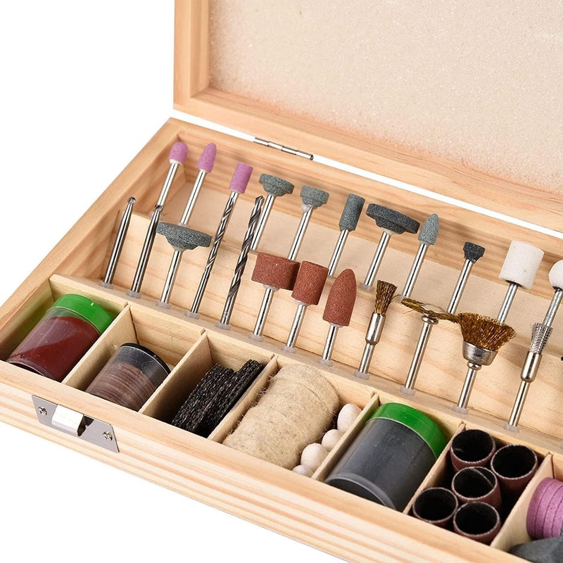 SYOSI Rotary Tool Accessories Kit, For Sanding/Polishing/Cutting/Carving Wood, Stone, Jewelry, Glass, Stone, Ceramic Compatible With Dremel Tool Kit 100Pcs - Image 2