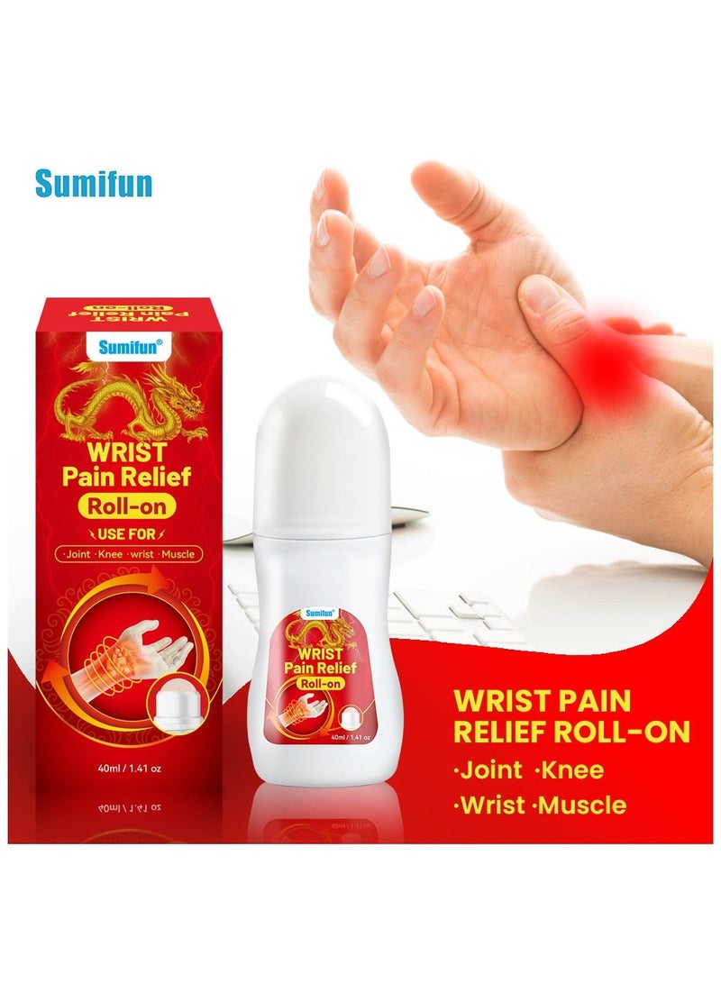 Sumifun Tenosynovitis Roller, Relieves Wrist and Finger Joint Pain, Natural Plant Extracts 40ml - Image 1