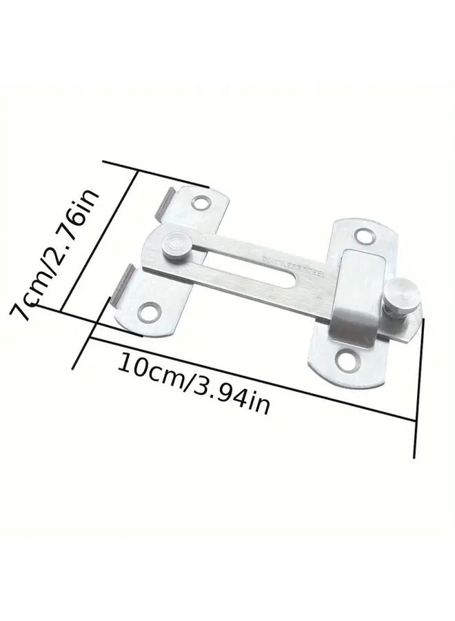 Brushed Stainless Steel Sliding Door Latch 180 Flip Lock Set Of 2 For Bathroom Garage - Image 3