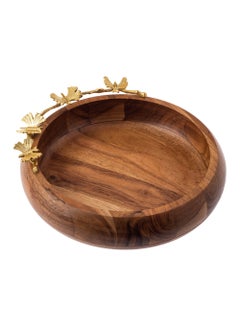 Round serving dish made of beech wood with multi-use golden butterfly decor - pzsku/Z963BBCA9BA6F77D571DFZ/45/_/1737816671/bb6b4d28-c246-416e-845f-2bcaafb3857b