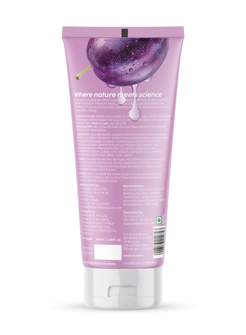 PLIX THE PLANT FIX Jamun Juicy Face Wash Cleanser for Active Acne Oil Control For Women And Men 100 ml - Image 2