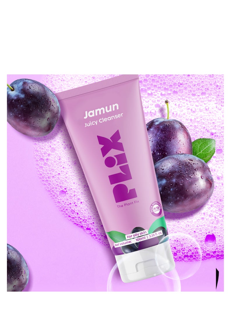 PLIX THE PLANT FIX Jamun Juicy Face Wash Cleanser for Active Acne Oil Control For Women And Men 100 ml - Image 3