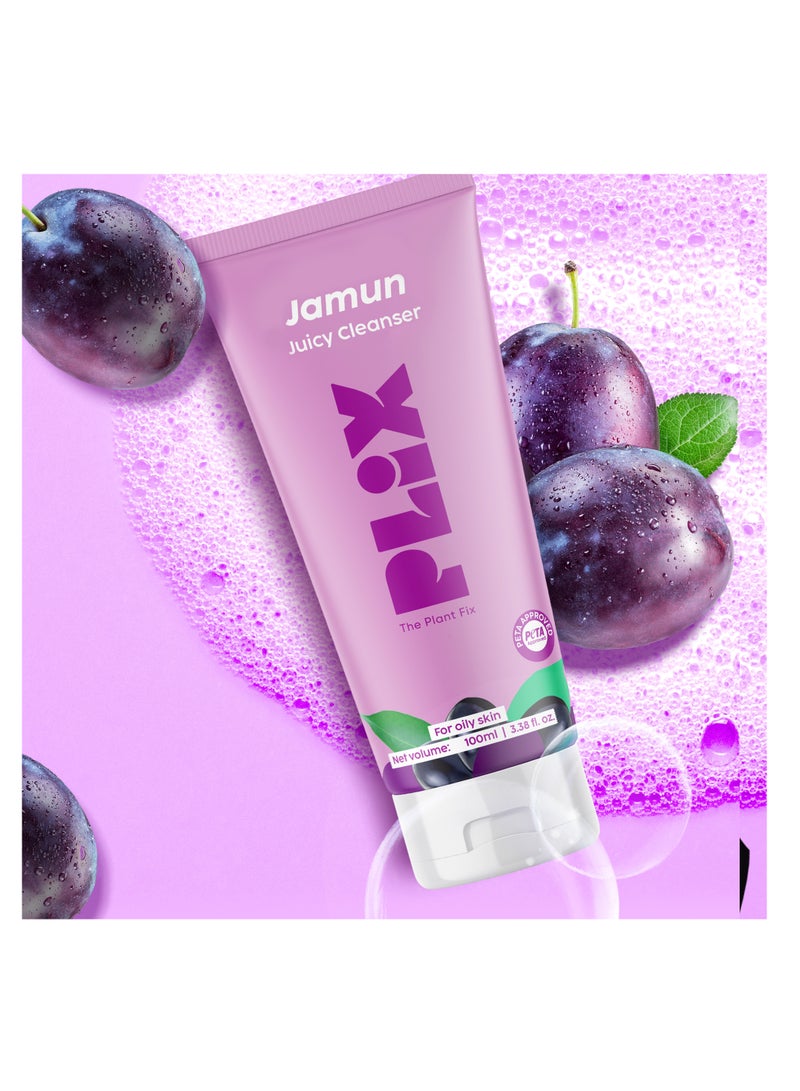 PLIX THE PLANT FIX Jamun Juicy Face Wash Cleanser for Active Acne Oil Control For Women And Men 100 ml - Image 4