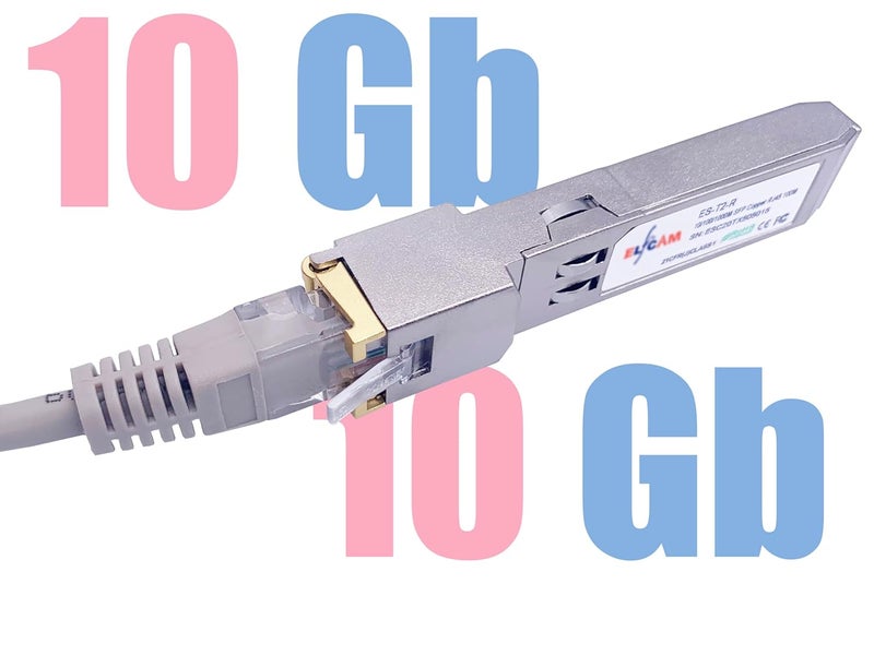 Elfcam ® - 10Gb SFP+ to RJ45 Copper Transceiver Module, 10Gbase-T 30m, Up to 30 Meters on Cat.6A Cat7 Cat8 Ethernet Cable, Compatible with Cisco SFP-10G-TS and Open Switch - Image 4