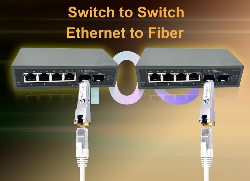 Elfcam ® - 10Gb SFP+ to RJ45 Copper Transceiver Module, 10Gbase-T 30m, Up to 30 Meters on Cat.6A Cat7 Cat8 Ethernet Cable, Compatible with Cisco SFP-10G-TS and Open Switch - Image 5