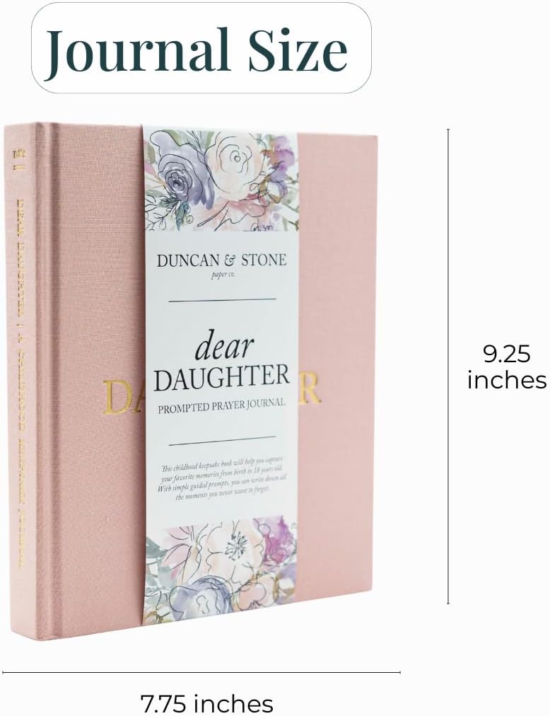 DUNCAN & STONE PAPER CO. Dear Daughter: A Prompted Prayer Journal Childhood Keepsake Baby Memory Book - Cream | Baby Girl Gift | Baby Scrapbook Album | New Mom Gift - Image 2