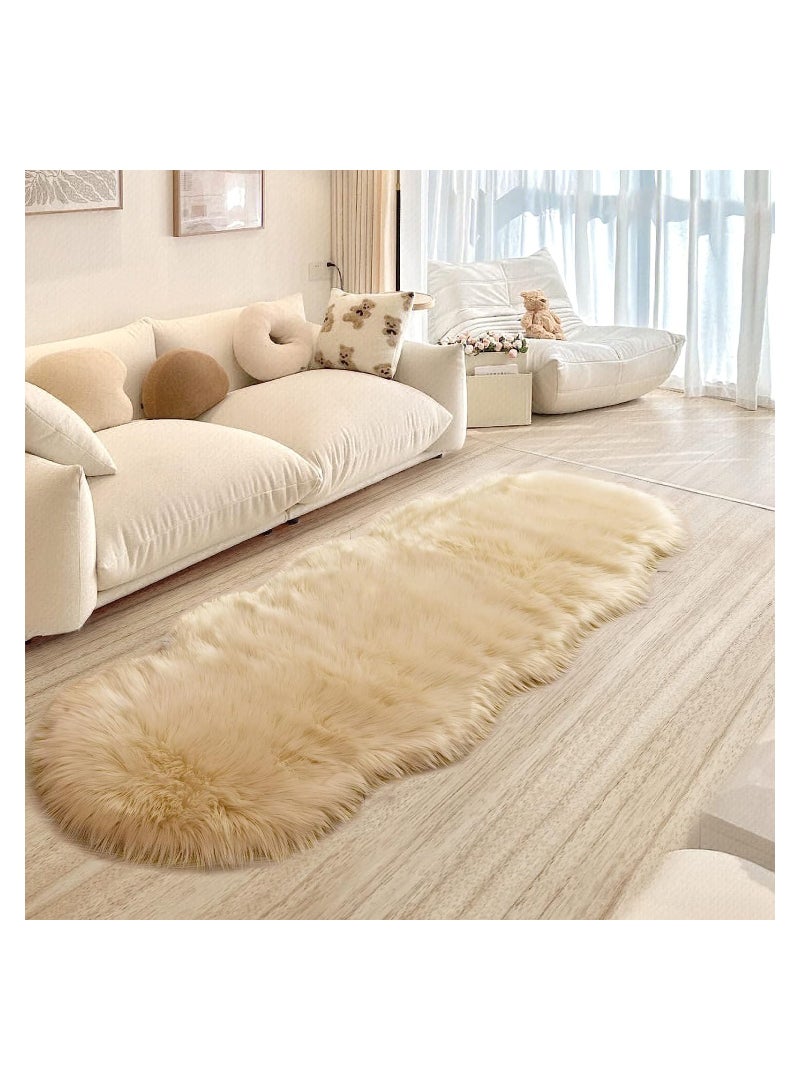Comfy سجادة أريكة/أرضية مريحة للغاية ومضادة للانزلاق بلون كريمي 180 × 200 سم - Image 2