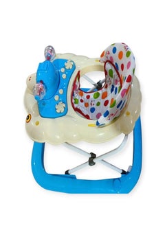 Generic Duck Baby Walker for Kids, Foldable Round Kids Walker with 3 Position Adjustable Height & Musical Toy Bar, Activity Walker for Toddlers, Walker for Baby Boy Girl - Blue  - Image 3
