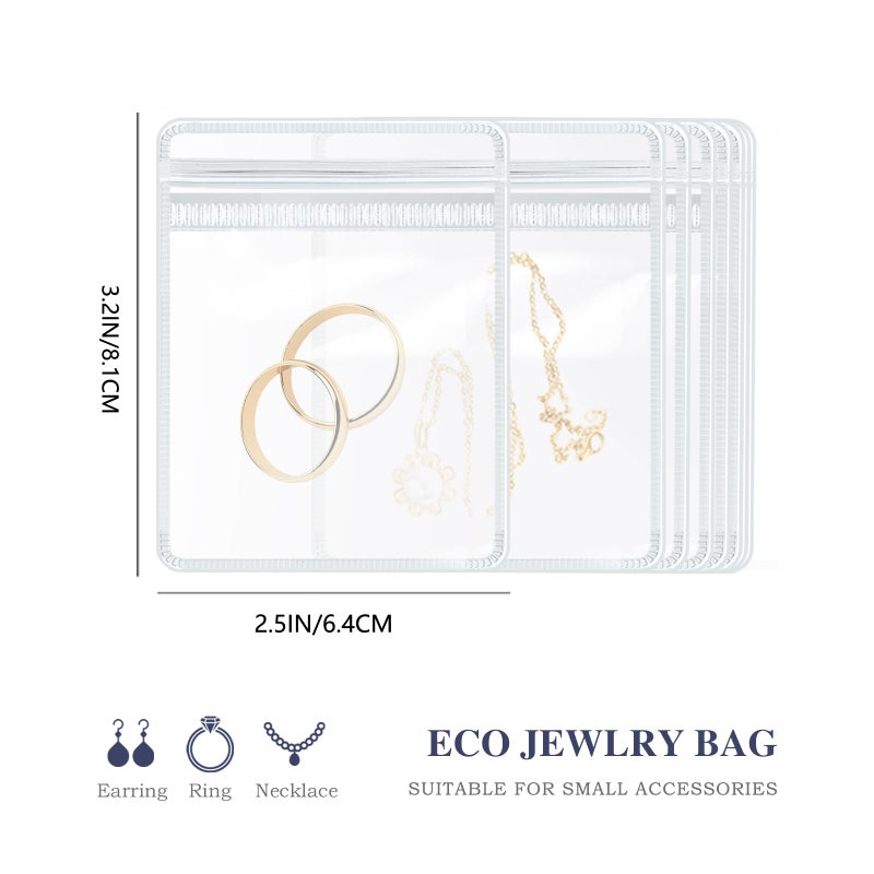 HOMEHIVE Travel Jewelry Bags, 20Pcs Clear Travel Jewelry Organizer, Portable Anti Tarnish Jewelry Storage Pouch Bag Gift for Women Girl, 20Pcs Clear Bags - Image 3