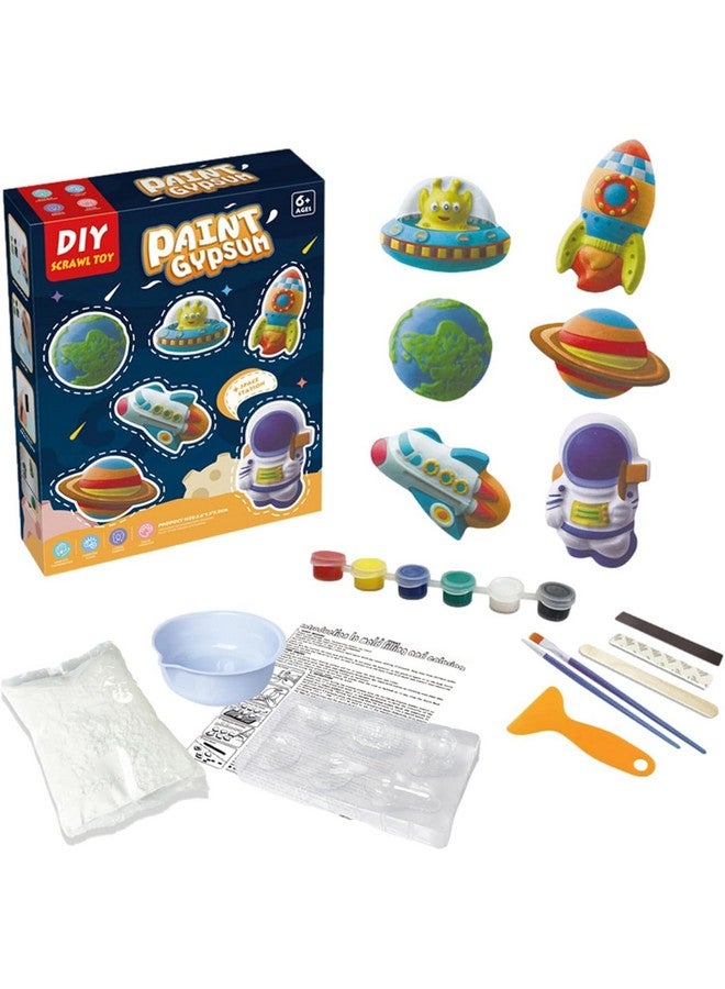 SAJANI DIY 3D Mould and Paint Kit, Multicolor Plaster Figurine Set with Pigments, Palette & Mold, Painting Art & Craft Set -Gift Toys for 3 4 5 6 7 8+ Year Old Boys & Girls (Space) - Image 1