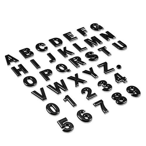 Auto Dynasty Metal Emblem Decal Logo Trim Badge Text Number 4 (Black) - Not a Set - Image 2