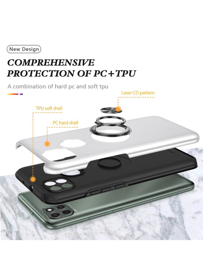S-TOP Case For Motorola Moto G9 Power PC + TPU Shockproof Magnetic Protective Case with Invisible Ring Holder - Image 2