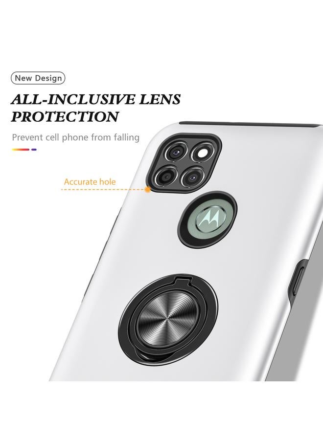 S-TOP Case For Motorola Moto G9 Power PC + TPU Shockproof Magnetic Protective Case with Invisible Ring Holder - Image 4