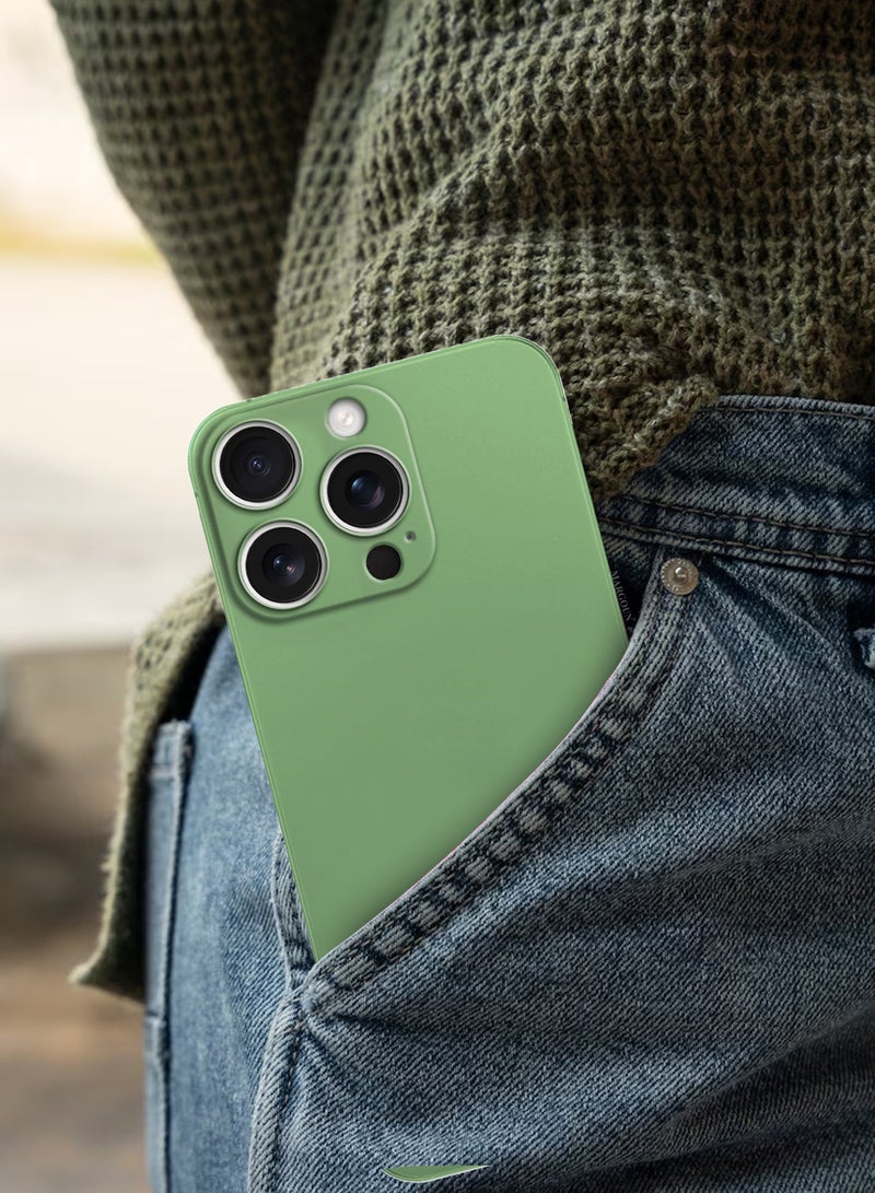 CATANES Thin Case for iPhone 16 Pro , Back Cover Sturdy Durable Ultra-Thin Case Drop Protection Cover Clear - Green - Image 5