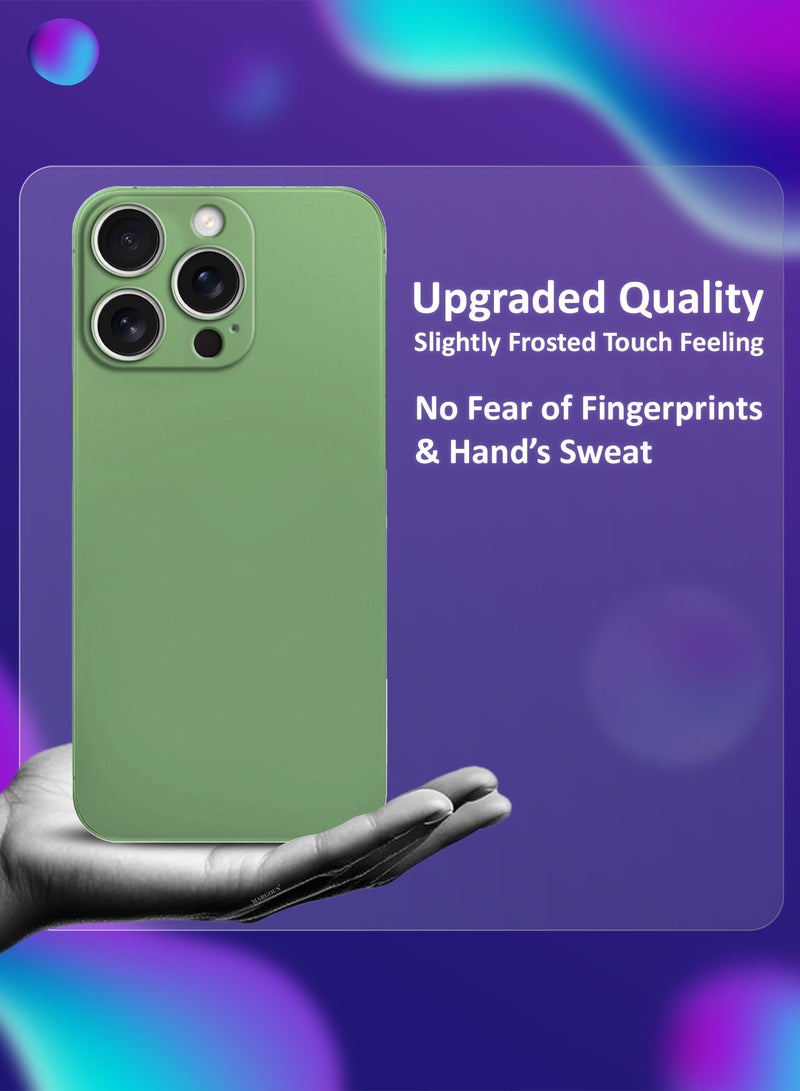 CATANES Thin Case for iPhone 16 Pro , Back Cover Sturdy Durable Ultra-Thin Case Drop Protection Cover Clear - Green - Image 2