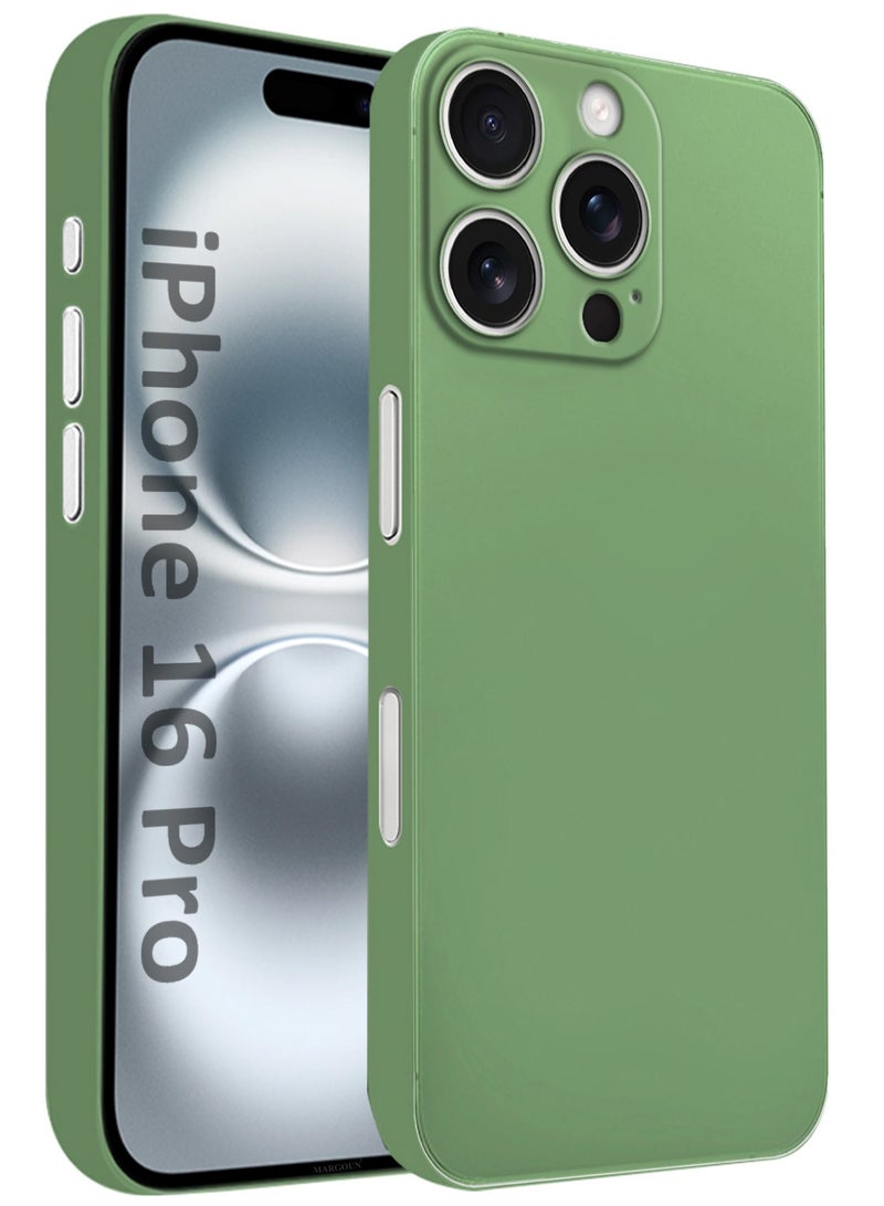 CATANES Thin Case for iPhone 16 Pro , Back Cover Sturdy Durable Ultra-Thin Case Drop Protection Cover Clear - Green - Image 1