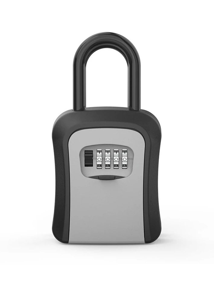 AROAQ Keys Lock Storage Box, Waterproof Keys Cabinet Organizer, Easy And Convenient Portable Four Digit Combination Lock Box, Resettable Code Safe Security Lock Key Box For Home, (1pc, Grey)  - Image 1