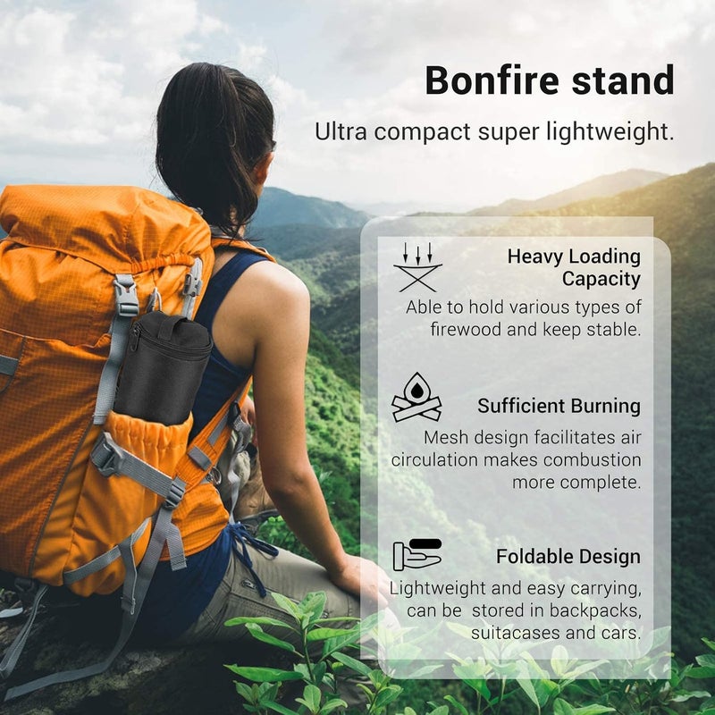 TERRIFI Portable Fire Pit for Camping Fire Bowl Fire Baskets Foldable Lightweight Handy Stainless Steel Mesh Fireplace for Outside,Garden, Patio, Camping, Barbecue - Image 3