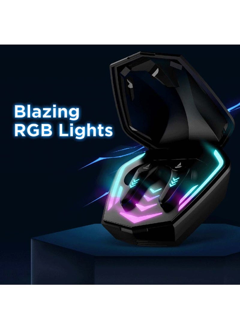JAJEEK Immortal 131 Wireless Earbuds with Beast Mode Gaming, 40H Total Playback, ENx Noise Cancellation Technology, Deep Bass, Fast Charging, Touch Controls, IPX5 Water Resistance, Bluetooth 5.3, Low Latency Audio, HD Mic – Black Sabre – Ideal for Music & Gaming  - Image 4