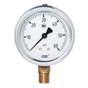 WIKA - 6804929 Wika 213.53DW 2 2.5" NSF Filled Pressure Gauge, 0-100 psi, 1/4" Lower - Image 2