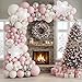 besttideyes 143 Pcs Pink Winter Wonderland Balloon Garland Arch Kit Pink White Silver Snowflake Balloon for Snowflake Party Cold Outside Decor Christmas Princess GirlPrincess Shower Birthday Party - Image 2