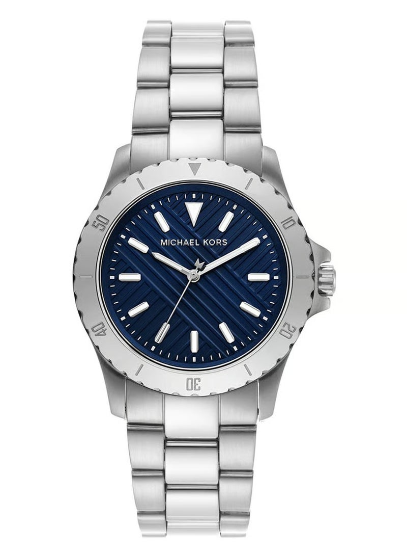 MK Men’s Quartz Silver Stainless Steel Blue Dial 40mm Watch 9079 - Image 1