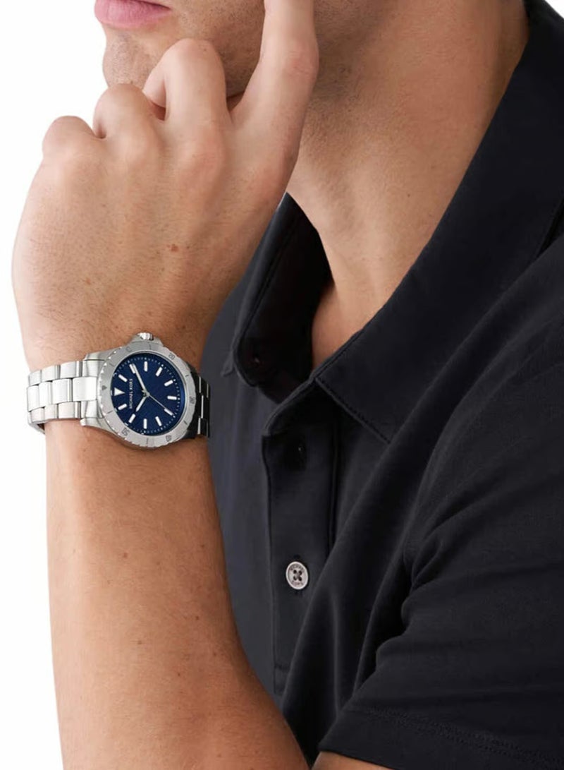 MK Men’s Quartz Silver Stainless Steel Blue Dial 40mm Watch 9079 - Image 5